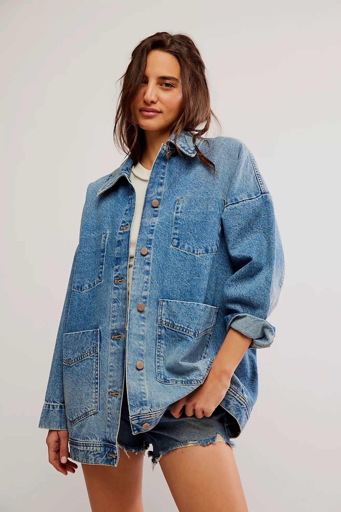 The Avery Denim Jacket by Free People - Got The Blues Appliqued Jacket Beaded Jacket Sequined Jacket