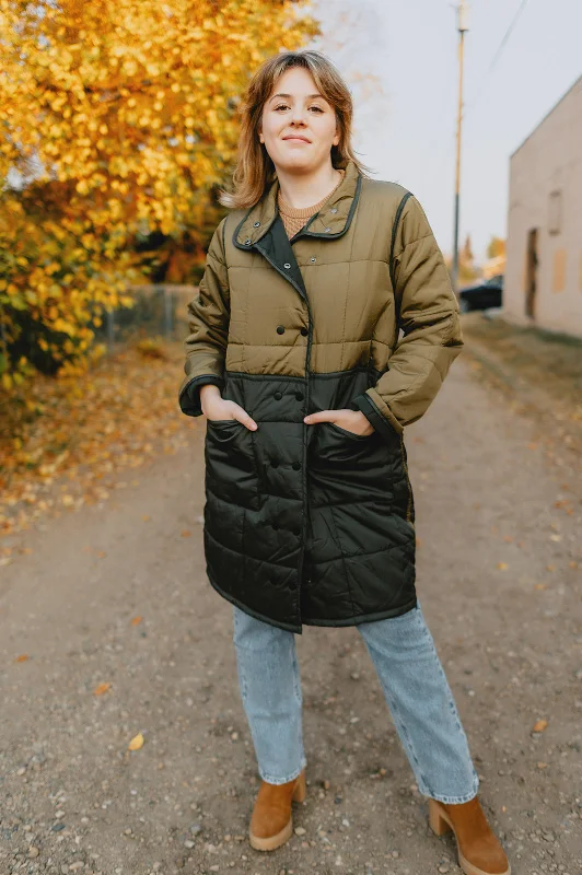 The Babeta Colourblock Jacket - Olive Mix Plaid Jacket Tartan Jacket Houndstooth Jacket