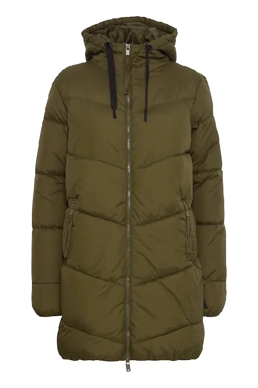 The Canyon Puffer Jacket 2.0 - Dark Olive Rayon Fabric Velvet Fabric Corduroy Fabric