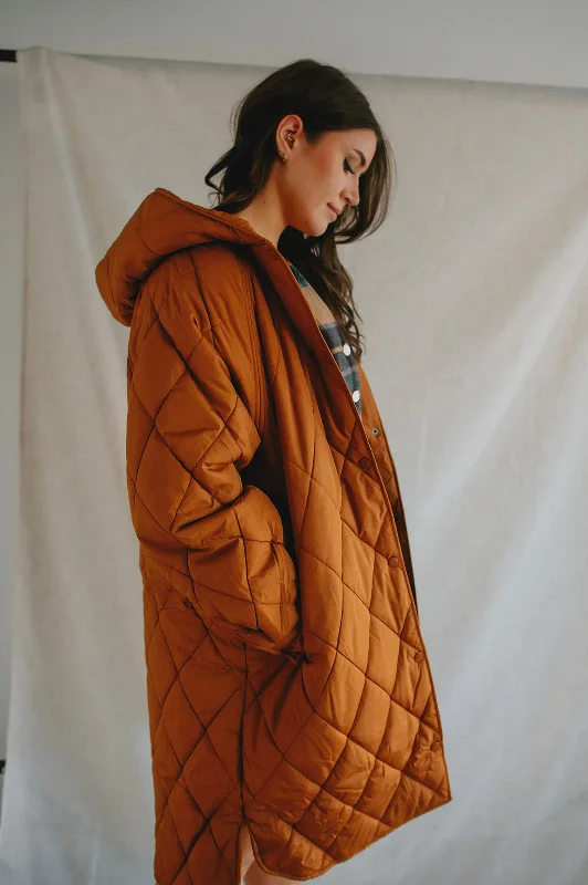 The Hansa Long Quilted Jacket - Argan Oil Chenille Jacket Brocade Jacket Lace Jacket