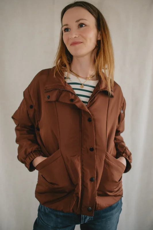 The Leyane Vest + Jacket by Saltwater Luxe - Java Brown Tiered Jacket Buttoned Jacket Zippered Jacket