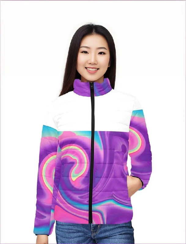 Tie-Dye Lightweight Women's Bomber Jacket Quilted Jacket Puffer Jacket Insulated Jacket