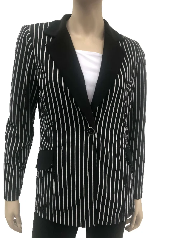 Women's Pinstripe Blazer Jacket Quality Made in Canada Ribbed Jacket Pleated Jacket Ruffled Jacket