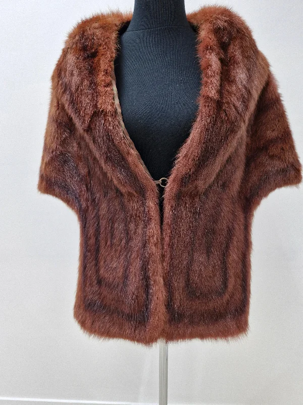 Wp1009. Vintage Faux fur cape-jacket Faux Fur Jacket Real Fur Jacket Shearling Jacket