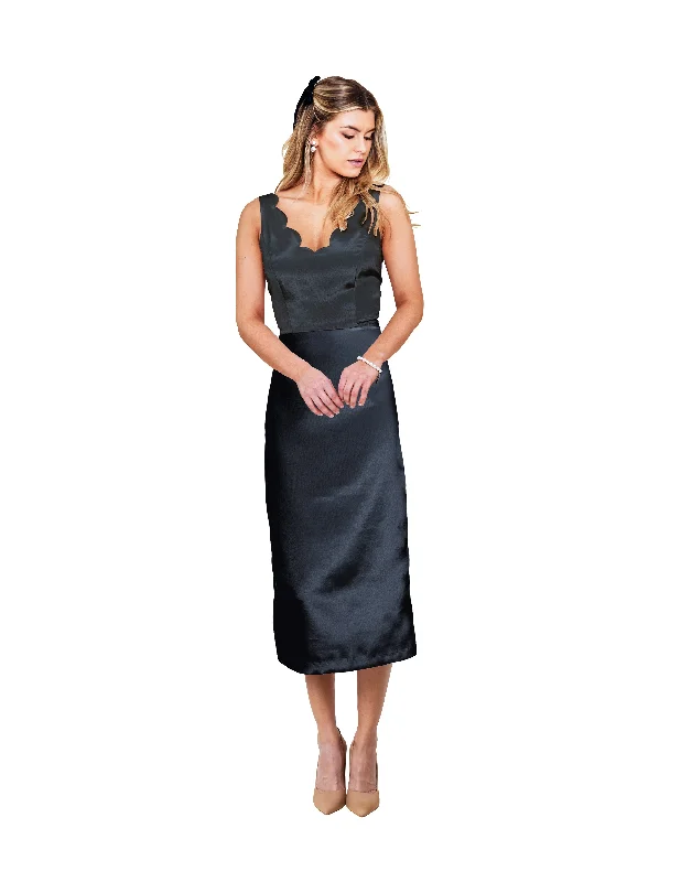 Audrey Bodice with Straight Skirt Midi in Jacquard - Lily of the Valley wool skirt sturdy