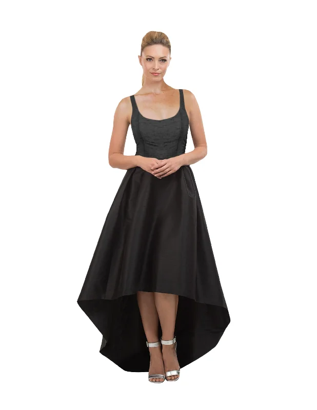 Emily Bodice With Archer High Low Skirt in Classic Faille silk skirt lustrous