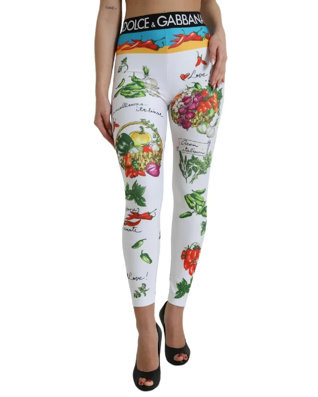 Dolce & Gabbana  Vegetable Print Leggings for Women Trendy Sporty Compression Leggings