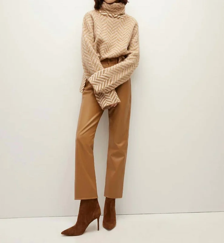 Bolina Sweater In Camel Polka Dot Checkered Tartan