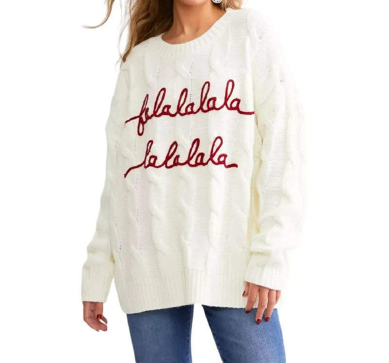 Falala Christmas Sweater In Ivory Casual Formal Business