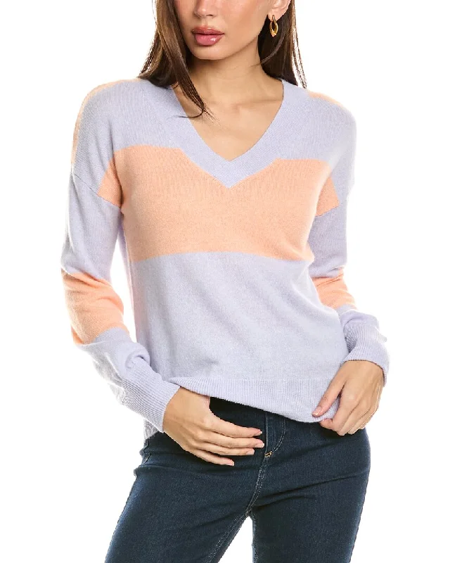 Forte Cashmere Gathered Sleeve V-Neck Cashmere Sweater Wool Sweater Cotton Sweater Cashmere Sweater