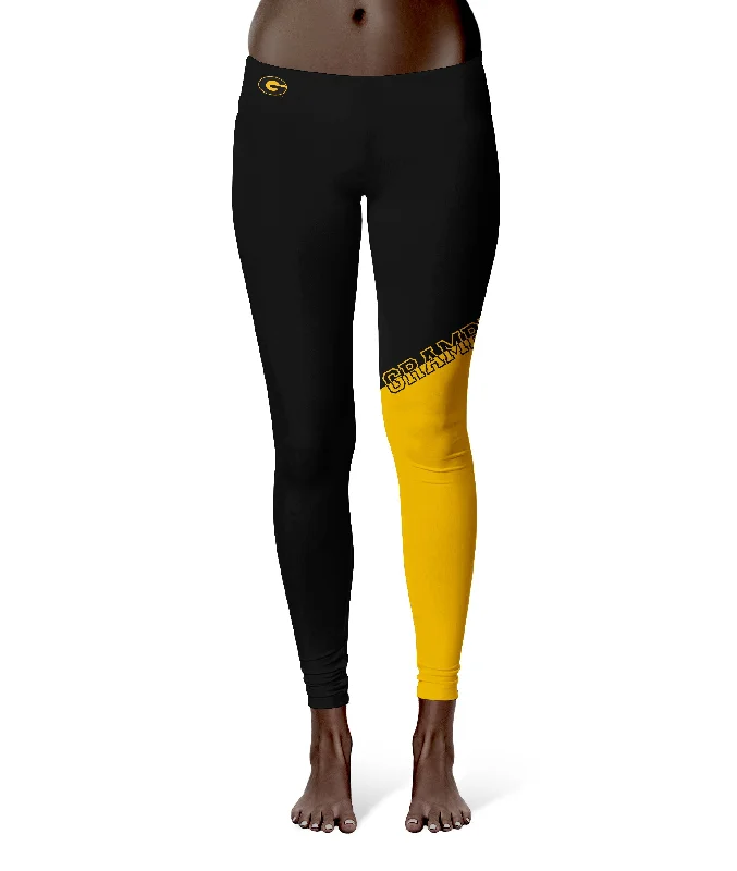 Grambling State Tigers GSU Game Day Leg Color Block Black Gold Yoga Leggings for Women by Vive La Fete Fashionable Quick-Dry Yoga Pants