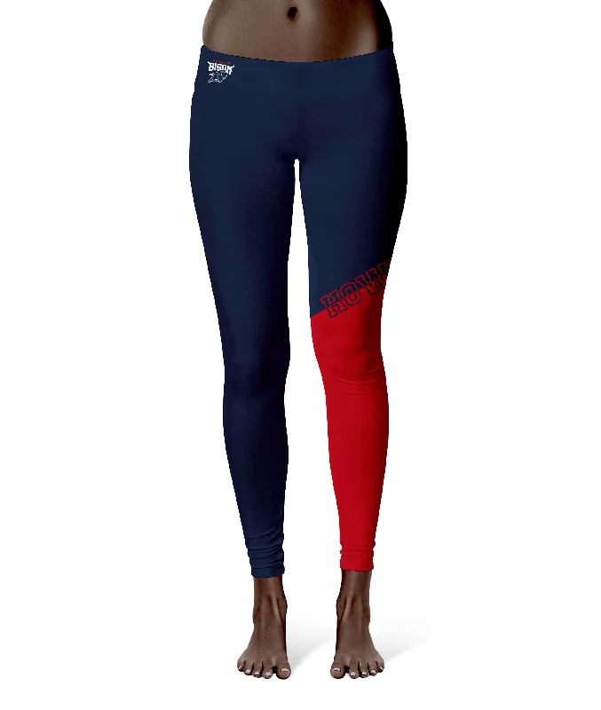 Howard University Bison Game Day Leg Color Block Blue Red Yoga Leggings for Women by Vive La Fete Elegant Printed Leggings with Pockets