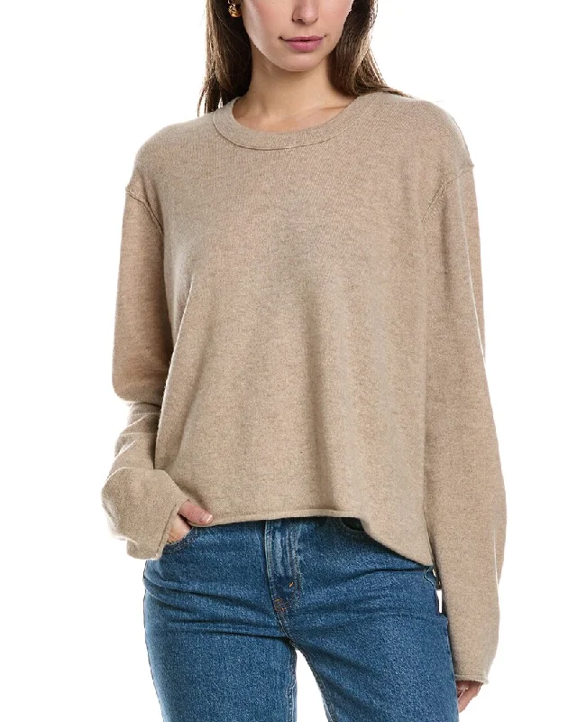 James Perse Boxy Cashmere Sweater Seamless Knitted Crochet