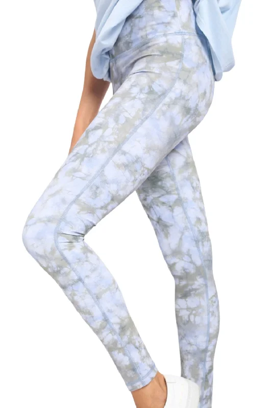 Mono B Ocean Tie-Dye High-Waist Leggings APH-B0157 Trendy Colorblock Print Leggings