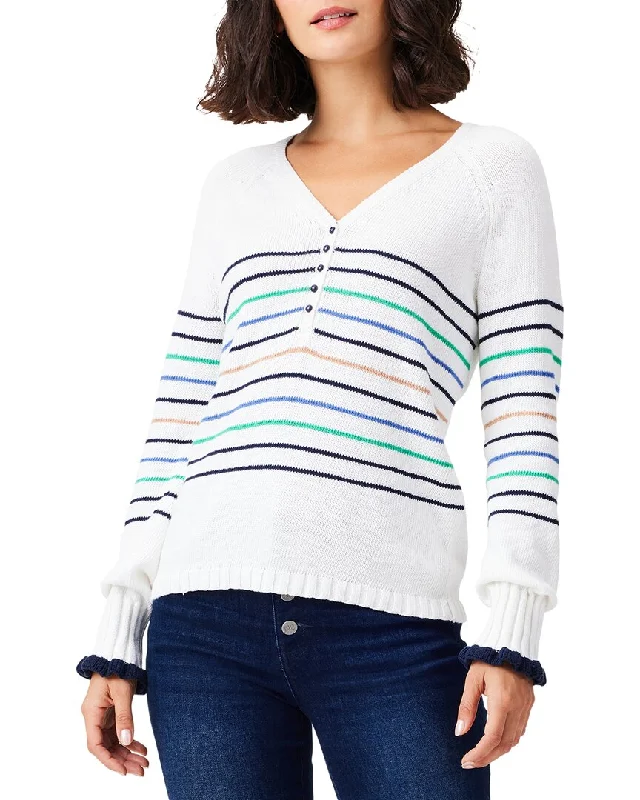 NIC+ZOE Maritime Stripe Sweater Collared Crew Neck Turtle Neck