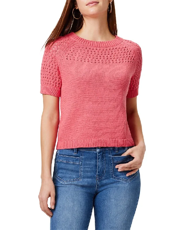 NIC+ZOE Placed Crochet Sweater T-Shirt Zippered Front Buttoned Front Snap Front