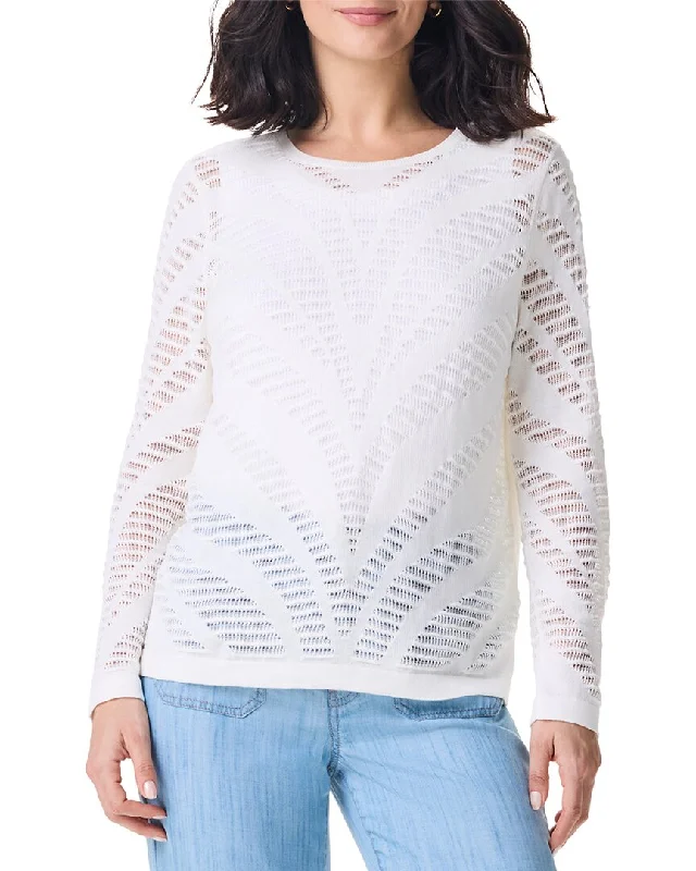 NIC+ZOE Placed Pointelle Sweater Anti-Pilling Anti-Shrink Durable