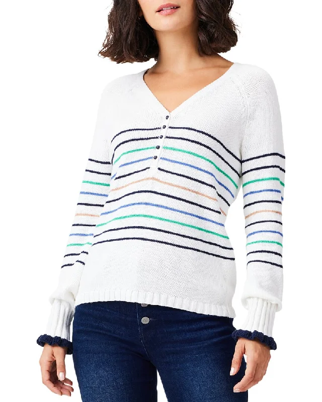 NIC+ZOE Plus Maritime Stripe Sweater Iron Safe Non-Iron Wrinkle Free