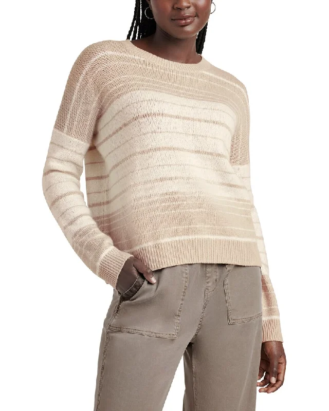 Splendid Kennedy Stripe Cashmere-Blend Sweater Stretchy Elastic Breathable