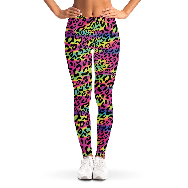 Trippy Psychedelic Leopard Print Women's Leggings Fashionable Printed Legging Pants