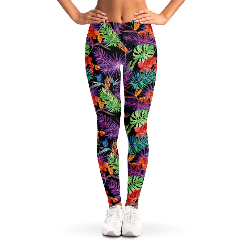 Tropical Hawaiian Jungle Print Women's Leggings Fashionable Printed Leggings