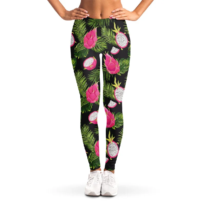 Tropical Pitaya Pattern Print Women's Leggings Cozy Lounge Pants Leggings