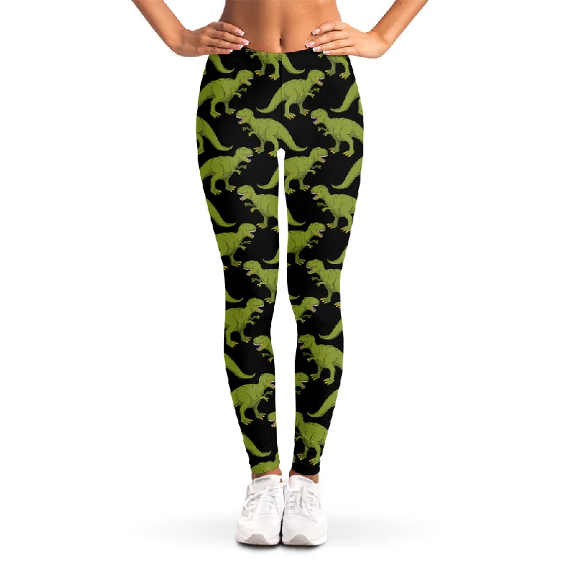 Tyrannosaurus Rex Pattern Print Women's Leggings Trendy Fitness Leggings