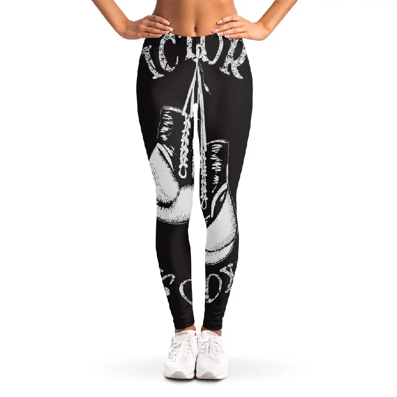 Victory King Of Boxing Print Women's Leggings Fashionable Minimal Active Leggings