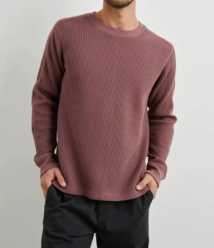 Wade Thermal Sweater In Brick Knit Fabric Woven Fabric Fleece Fabric