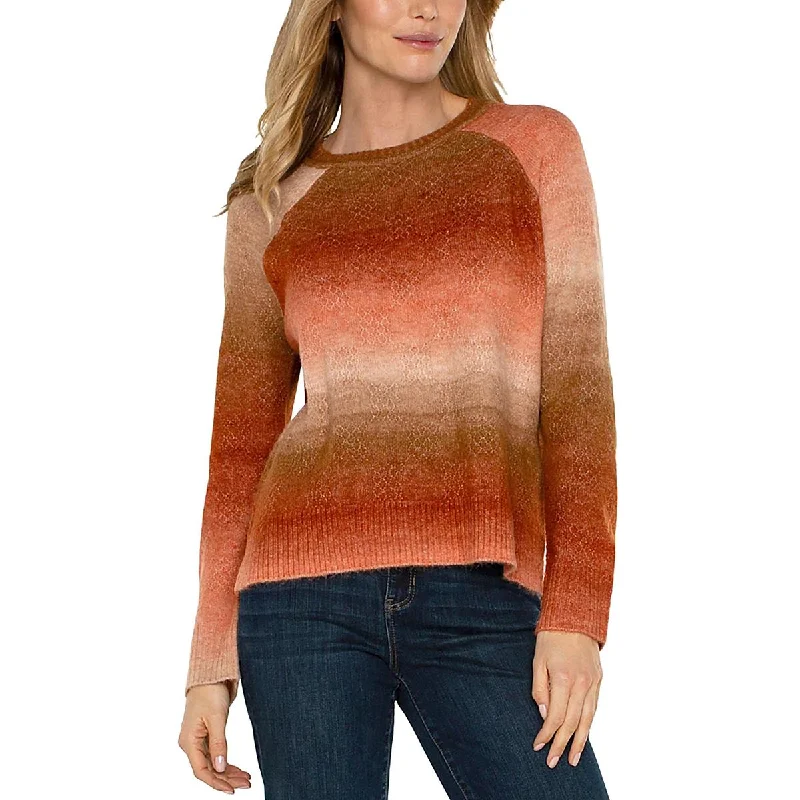 Womens Ombre Casual Crewneck Sweater Stylish Fashionable Trendy