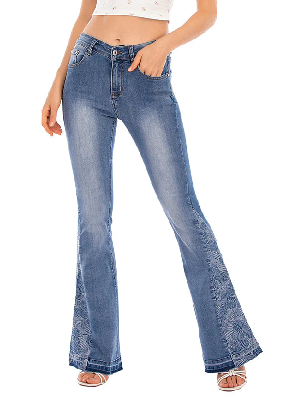 CASUAL WIDE-LEG FLARED TROUSERS JEANS Elegant Wide-Leg Jeans