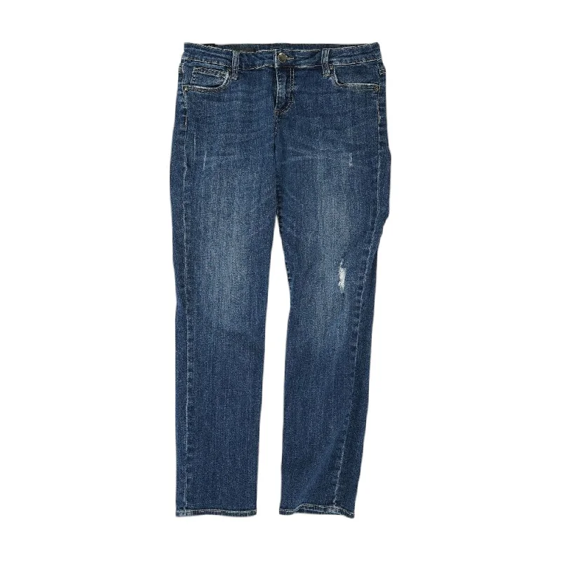 Blue Solid Boyfriend Jeans Comfortable Full-Length Denim Jeans