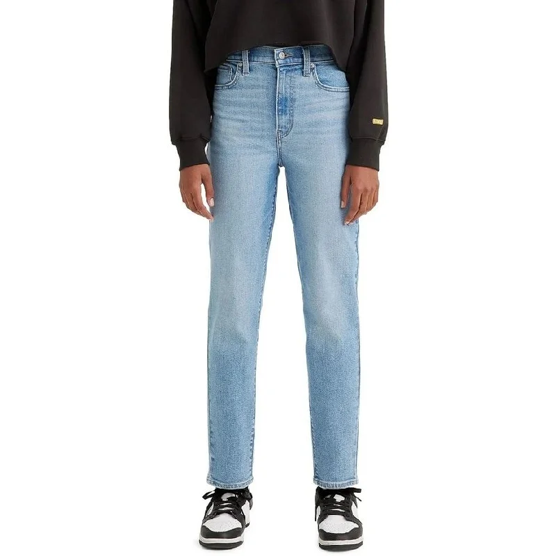 Levi's High Waisted Mom Jeans - Now You Know Fashionable Frayed Hem Denim