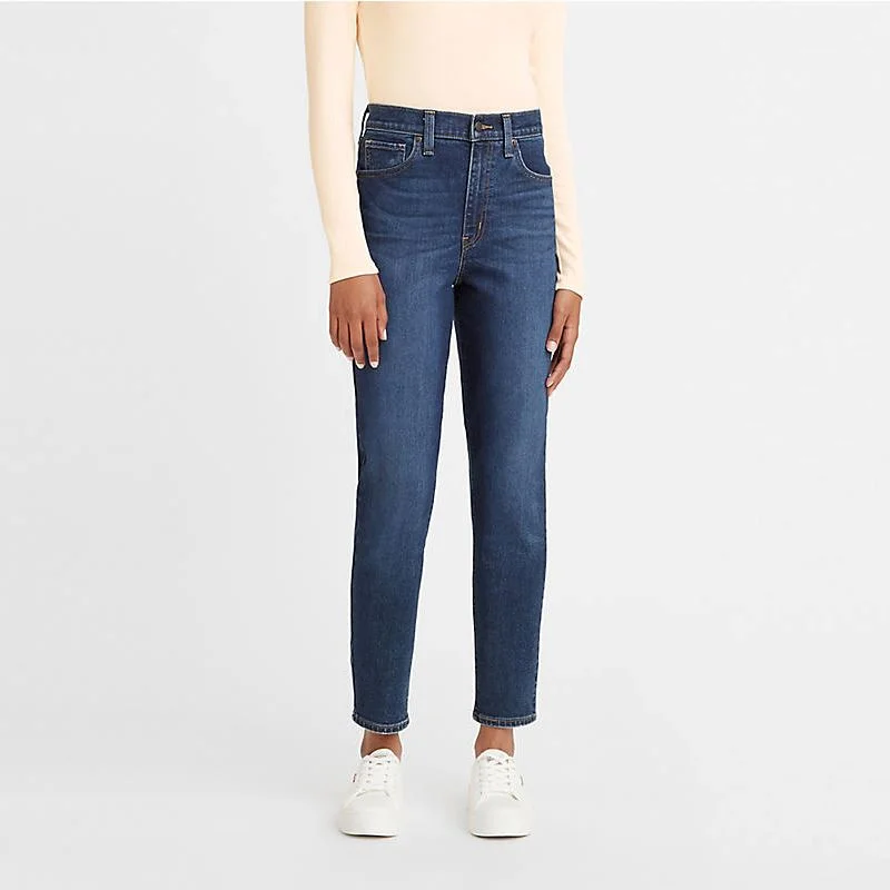 Levi's High Waisted Mom Jeans - Winter Cloud Stylish High-Waist Jeans