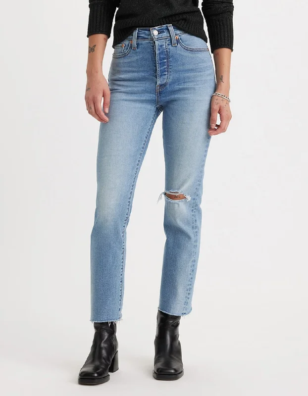 Wedgie Straight Night Sight Jeans Trendy Flared Leg Jeans