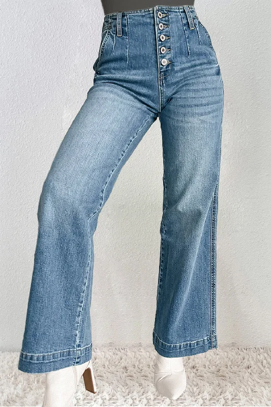 Straight Jeans with Pockets Fashionable Bootcut Jeans