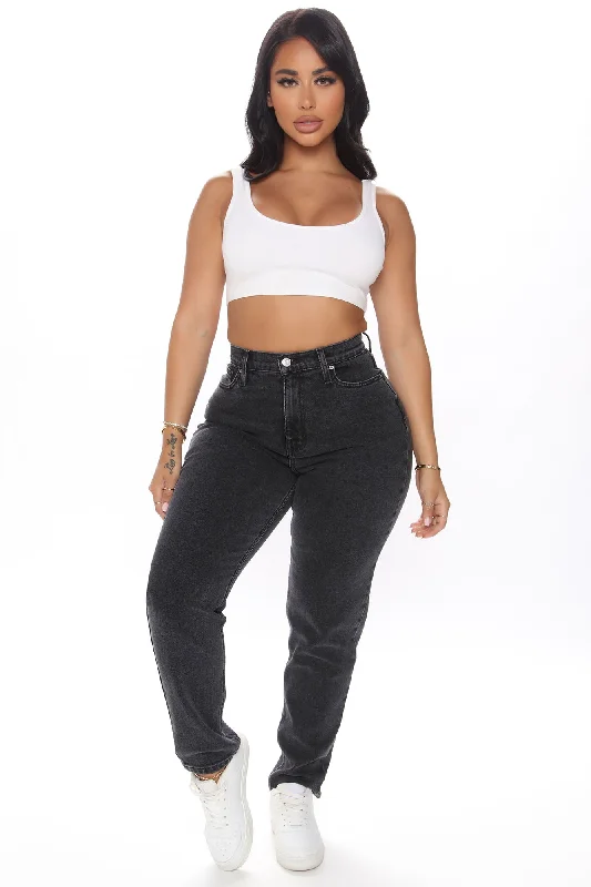 Very Special High Rise Mom Jeans - Black Trendy Paperbag Waist Jeans