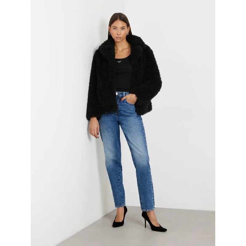 Blue High Rise Mom Jeans Trendy Low-Rise Slim Jeans